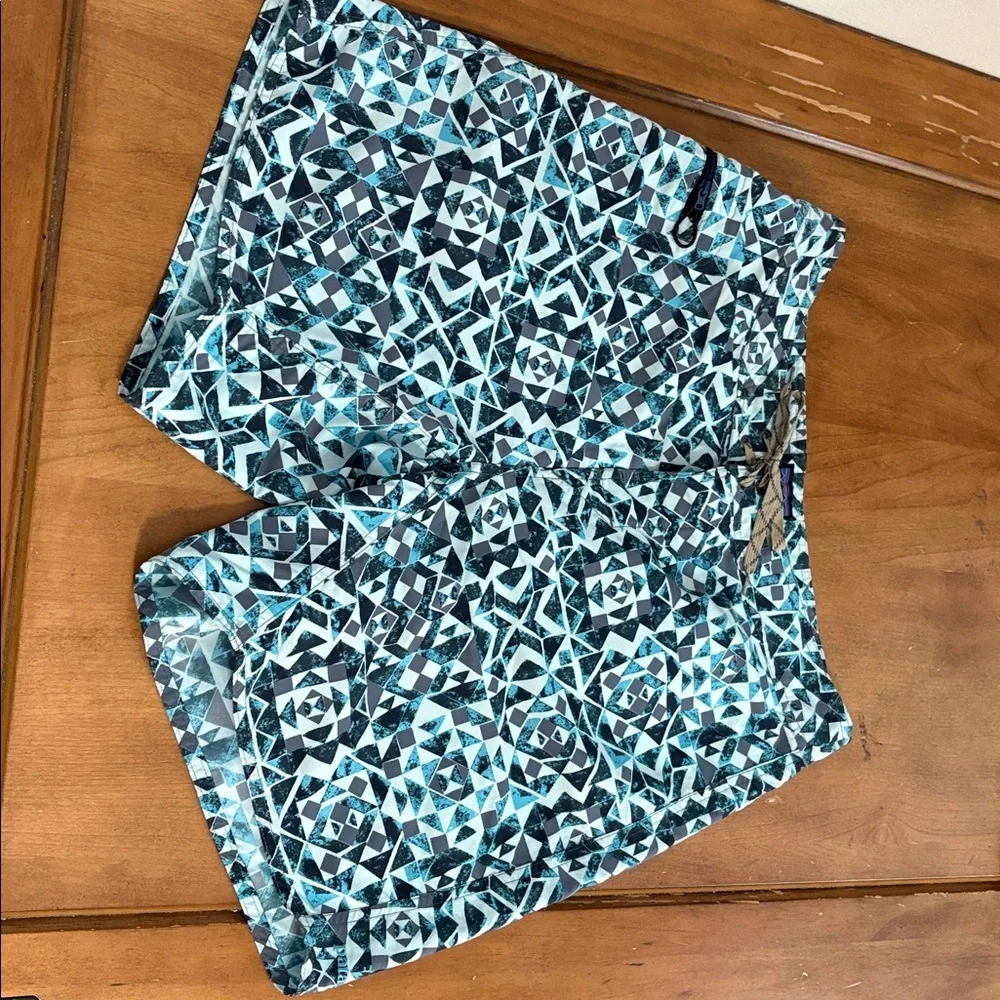 Patagonia Men's Blue Geometric Board Shorts Size 34